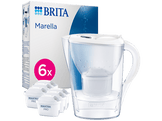 BRITA Carafe filtrante Marella Cool White + 6 Maxtra Pro All-in-1 (1051132)