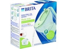 Charger l&#39;image dans la galerie, Pichet filtrant Brita, boîte montrant le produit, eau versant, et caractéristiques.
