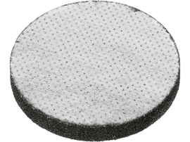 Un filtre rond, blanc et noir.