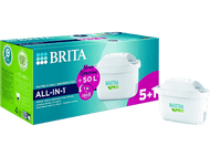 Boîte et filtre Brita All-in-1. Filtre blanc à côté de la boîte.