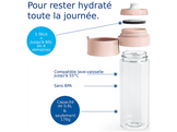 BRITA Gourde Vital 0,6 L - Pêche - Avec 2 filtres à eau MicroDisc
