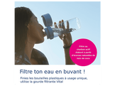 BRITA Gourde Vital 0,6 L - Pêche - Avec 2 filtres à eau MicroDisc