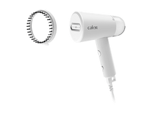 Charger l&#39;image dans la galerie, Vapeur à tissu portatif blanc avec une tête de brosse attachée.
