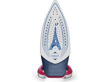 Charger l&#39;image dans la galerie, La semelle d&#39;un fer à repasser avec un design de la Tour Eiffel et le drapeau français.
