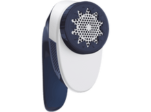 Charger l&#39;image dans la galerie, Rasoir à tissu blanc et bleu. Le dessus bleu foncé a de nombreux petits trous. Fond blanc.
