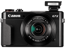 Charger l&#39;image dans la galerie, Appareil photo Canon G7X noir avec objectif, flash et détails du zoom.
