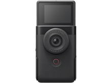 Charger l&#39;image dans la galerie, Caméra noire avec écran en haut. Bouton rouge d&#39;enregistrement. Fond blanc.
