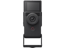 Charger l&#39;image dans la galerie, Caméra Canon noire avec écran et bouton rouge.
