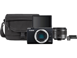CANON Appareil photo hybride EOS M200 Noir Travel Kit (3699C040AA) Appareil photo hybride