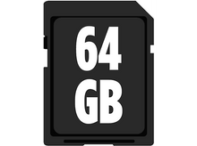 Charger l&#39;image dans la galerie, Carte SD noire avec texte blanc &#39;64 Go&#39;.
