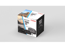 Charger l&#39;image dans la galerie, Boîte du kit de voyage Canon EOS R100. La boîte contient des images d&#39;un appareil photo et d&#39;un paysage.
