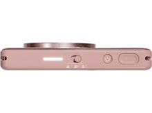 Charger l&#39;image dans la galerie, Bord inférieur d&#39;un appareil photo rose, montrant les boutons et un commutateur de mode.
