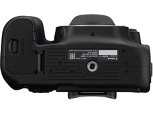 Charger l&#39;image dans la galerie, Appareil photo Canon noir, vue de dessus. Affiche divers boutons, cadrans et une monture à vis argentée.
