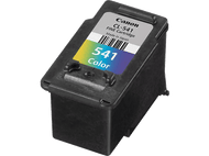 Une cartouche d'encre couleur Canon CL-541, avec un code-barres et une étiquette multicolore.
