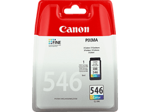 Charger l&#39;image dans la galerie, Emballage de cartouche d&#39;encre Canon Pixma CL-546. Rouge et blanc avec une cartouche d&#39;encre couleur à l&#39;intérieur.
