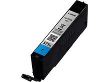 Charger l&#39;image dans la galerie, Cartouche d&#39;encre cyan Canon 571XL. Cartouche noire avec section d&#39;encre cyan. Fond blanc.
