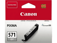 Cartouche d'encre Canon PIXMA 571 GY. Emballage rouge et blanc avec la cartouche visible.