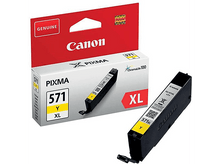 Charger l&#39;image dans la galerie, Cartouche d&#39;encre jaune Canon 571XL dans une boîte, avec une autre cartouche à côté.
