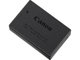 Bloc-piles Canon noir avec texte blanc sur fond noir. Il est rectangulaire.