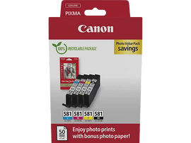 CANON Multipack CLI-581 Noir-Cyan-Magenta-Jaune Photo Value Pack (2106C006)