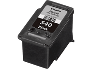 Cartouche d'encre noire Canon PG-540. La cartouche est noire, avec une étiquette blanche et le logo Canon.