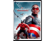 Pochette DVD pour Captain America : Brave New World. Avec Captain America, Hulk rouge et des avions dans le ciel. Bouclier et ailes présents.