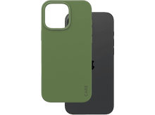 Charger l&#39;image dans la galerie, Coque de téléphone verte avec le mot &#39;CARE&#39; et un téléphone noir sur fond noir.
