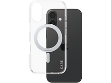 Charger l&#39;image dans la galerie, Téléphone avec coque transparente. Téléphone noir à l&#39;intérieur, anneau blanc. CARE est imprimé sur le téléphone.
