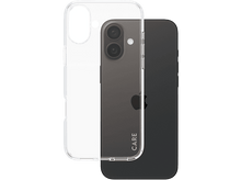 Charger l&#39;image dans la galerie, Un téléphone et une coque transparente. La coque s&#39;adapte au téléphone avec le texte &#39;CARE&#39; visible.
