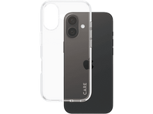 Charger l&#39;image dans la galerie, iPhone dans un étui transparent, avec un téléphone noir derrière, sur fond blanc.

