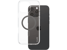 Charger l&#39;image dans la galerie, Une coque de téléphone transparente sur un téléphone. Une seconde coque est noire et le recouvre partiellement.
