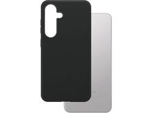 Charger l&#39;image dans la galerie, Étui de téléphone noir avec un téléphone argenté sur fond noir.
