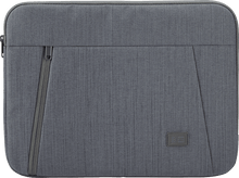 Charger l&#39;image dans la galerie, Une housse grise pour ordinateur portable avec une fermeture éclair et un petit logo.
