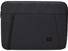 Charger l&#39;image dans la galerie, Une housse d&#39;ordinateur portable noire avec une fermeture éclair et un petit logo Case Logic.
