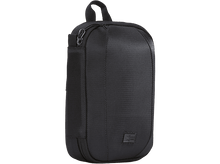 Charger l'image dans la galerie, Sac photo noir avec une poignée et un petit logo. Le sac est rectangulaire avec un dessus légèrement arrondi.
