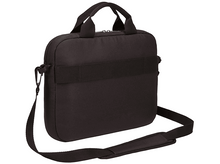 Charger l&#39;image dans la galerie, Sac de type mallette noir avec bandoulière. Le sac est fermé, avec fermeture éclair et logo Case Logic.
