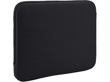 Charger l&#39;image dans la galerie, Housse d&#39;ordinateur portable noire avec fermeture éclair. La housse est fermée et rectangulaire.
