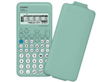 Charger l&#39;image dans la galerie, Une calculatrice Casio et son couvercle, ouverte, montrant l&#39;écran avec des chiffres et des calculs.
