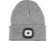 Bonnet gris avec panneau lumineux. Le panneau a quatre lumières et un bouton d'alimentation.