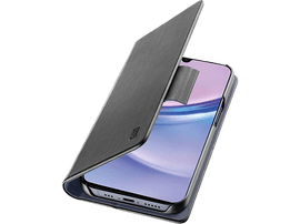 Un smartphone avec un étui. Le téléphone est visible avec l