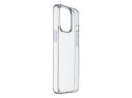 Coque de téléphone transparente, transparente, avec une vue latérale montrant les boutons et une découpe caméra.