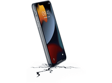 Charger l&#39;image dans la galerie, Un téléphone dans un étui, tombant et fissurant le sol. L&#39;écran est allumé.
