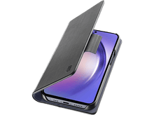 Charger l'image dans la galerie, Téléphone dans un étui fermé, étui ouvert révélant l'écran du téléphone, fond sombre.
