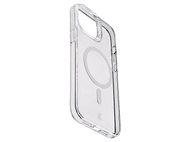 Coque de téléphone transparente avec anneau MagSafe. La coque est transparente, montrant l'arrière du téléphone.