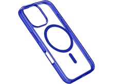 Charger l&#39;image dans la galerie, Coque de téléphone bleue avec dos transparent, avec fixation magnétique circulaire.
