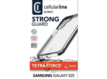 Charger l&#39;image dans la galerie, Coque Cellularline. Coque transparente avec bords noirs, fond blanc. Texte : Strong Guard.
