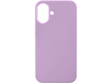 Coque de téléphone lilas, unie et lisse, avec une découpe pour la caméra.