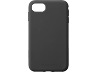 Une coque de téléphone noire avec une ouverture pour la caméra. La marque 'cellularline' est en bas.