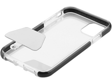 Charger l&#39;image dans la galerie, Coque de téléphone transparente avec bord noir et porte-cartes amovible.
