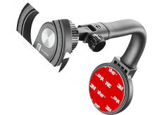 Charger l&#39;image dans la galerie, Support de téléphone noir avec anneau magnétique et autocollant rouge 3M VHB.
